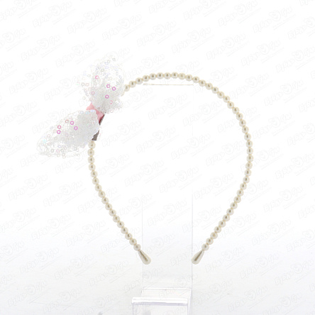 Ободок жемчужный с неоновым бантом в ассортименте - фото 360