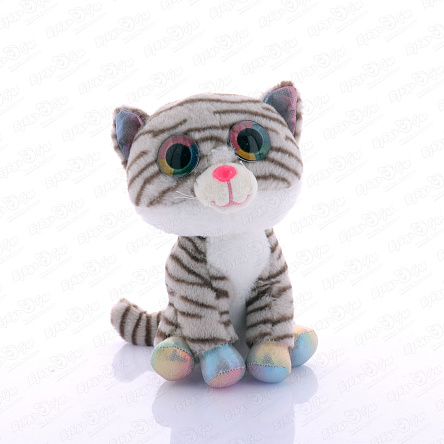 Игрушка мягкая Полосатый кот-глазастик 23см - фото 360
