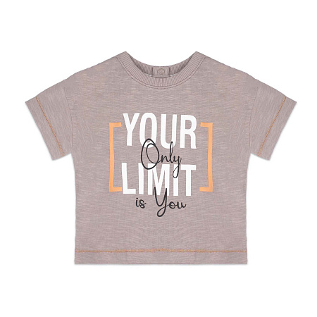 Футболка Bebetto с надписью на кнопках коричневая 