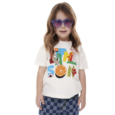 Футболка Lanson Kids с яркой надписью белая