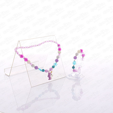 Набор украшений ожерелье и браслет фиолетовый - фото 360