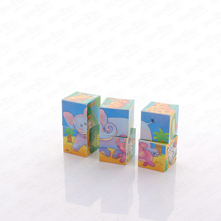 Кубики-шумелки Разноцветная Африка 6шт - фото 360