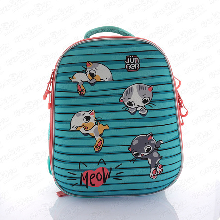 Ранец JUNGER корпусный с рисунком Озорные котята - фото 360