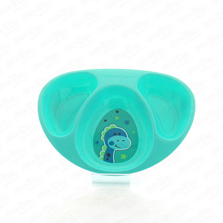 Тарелка Курносики пластиковая трехсекционная Динозаврики - фото 360