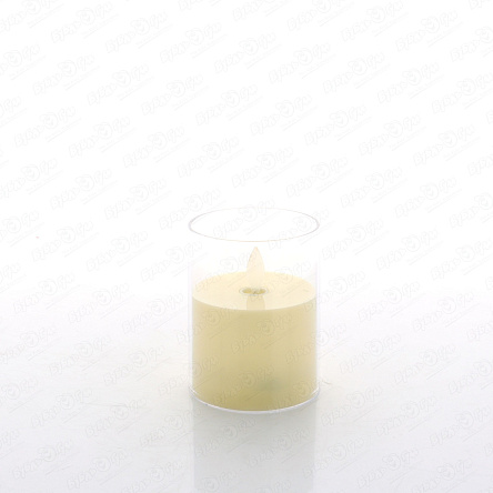 Свеча светодиодная в стакане дрожащее пламя 11см - фото 360