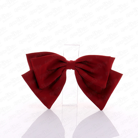 Заколка автоматическая бант большой бордовый - фото 360