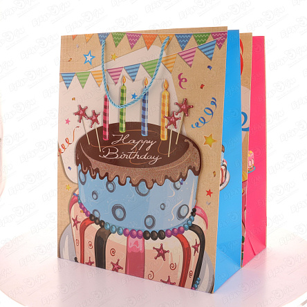 Пакет подарочный Праздничная вечеринка в ассортименте 40х31см - фото 360