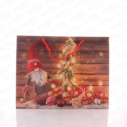 Пакет подарочный Новогодние мотивы 40х31см в ассортименте - фото 360