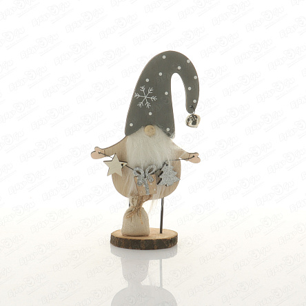 Декор новогодний Гном деревянный 22см - фото 360