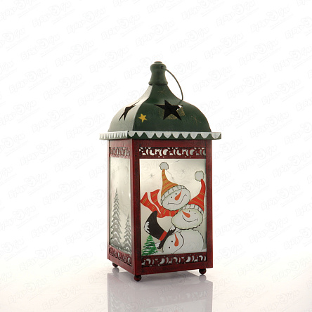 Декор светодиодный фонарь ретро Снеговики 31,5см - фото 360