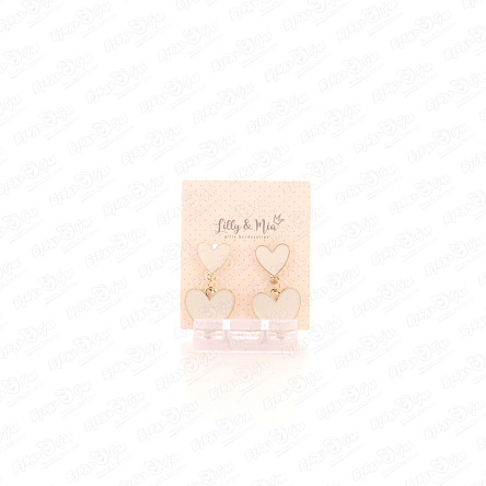 Клипсы Lilly&Mia Сердечки молочные - фото 360