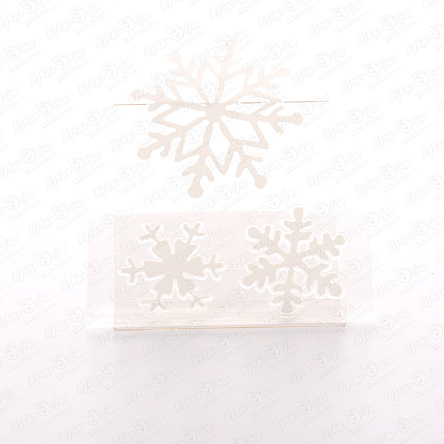 Набор наклеек Снежинки белые 10см 3шт - фото 360