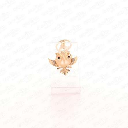 Брелок Филин золотой со стразами  - фото 360