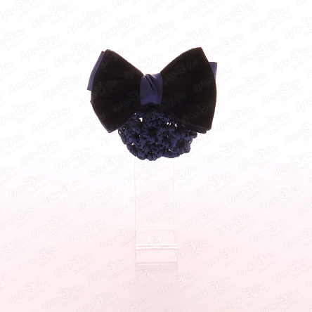 Бант Lilly & Mia бархатный с сеткой синий - фото 360