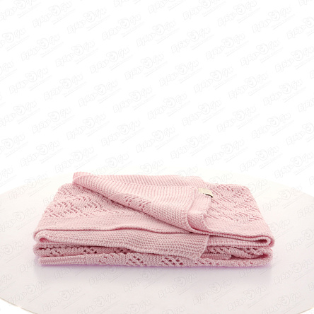 Плед вязаный Bossa Nova ажурный розовый 75х105см - фото 360