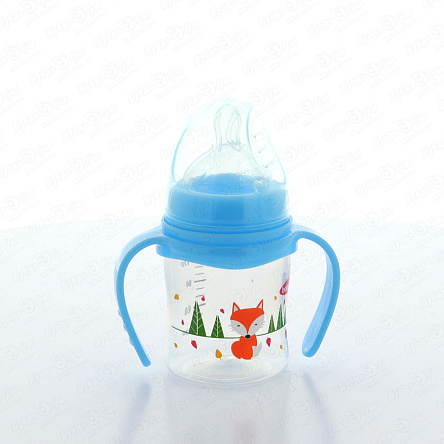 Бутылка babyland с ручкой и широким горлышком с силиконовой соской 150мл с 0мес - фото 360
