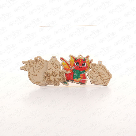 Набор для творчества LORI Роспись по дереву Игрушки на елку Дракон и Новый Год - фото 360