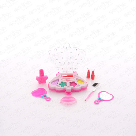 Набор детской косметики Милая леди футляр корона тени с блестками помадой и лаком - фото 360