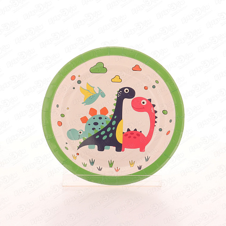 Набор одноразовых тарелок Динозаврики 10шт 23см - фото 360