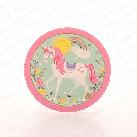 Набор одноразовых тарелок Единорог 10шт 23см - фото 360