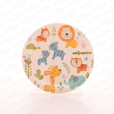 Набор одноразовых тарелок Зверюшки 10шт 23см - фото 360