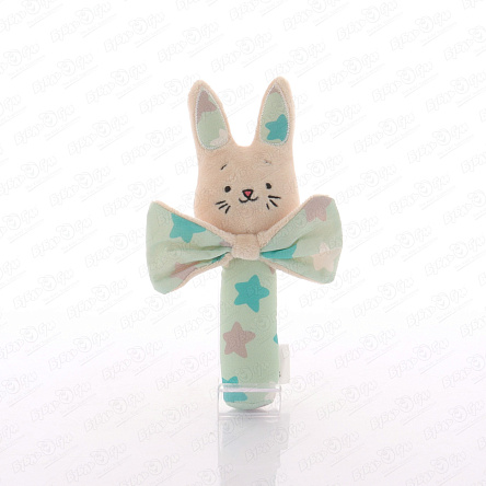 Погремушка-пищалка Зайка текстильная - фото 360