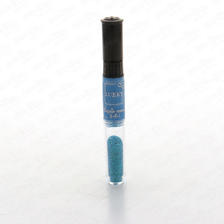 Лак для ногтей LUKKY с блестками и ручкой для дизайна светло-голубой  - фото 360