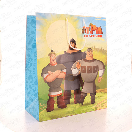 Пакет подарочный Три богатыря 33,5х40см - фото 360