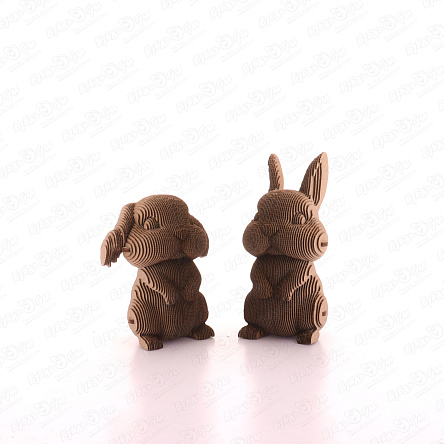 Пазл картонный QBRIX 3D Кролики - фото 360