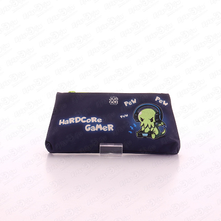 Пенал JUNGER Hardcore gamer с инопланетянином-геймером темно-синий - фото 360