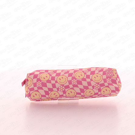 Пенал JUNGER в розовую клетку с цветочками и смайликами - фото 360