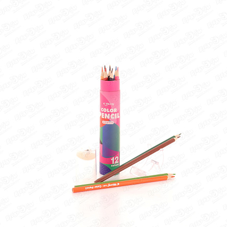 Карандаши цветные Yalong в разноцветной тубе 12шт - фото 360