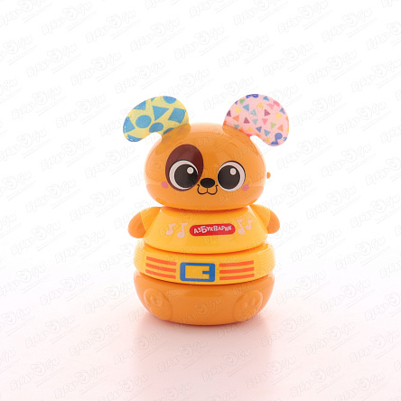 Игрушка музыкальная Азбукварик Щенок-пирамидка 2в1 20звуков - фото 360