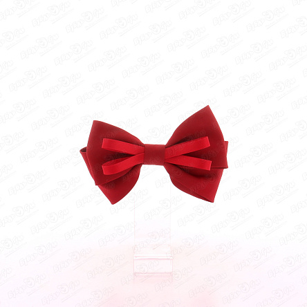 Заколка автоматическая бант школьный с декоративной перетяжкой в ассортименте - фото 360