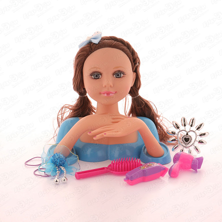 Манекен для создания причесок брюнетка с аксессуарами - фото 360