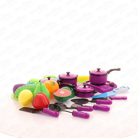 Набор игровой Lanson Toys овощи и фрукты с посудой для приготовления еды - фото 360