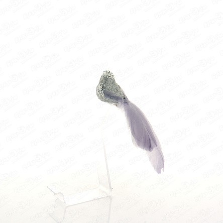 Украшение елочное птичка серебристая 20см - фото 360