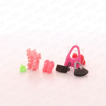 Набор обуви и аксессуаров Lanson Toys для куклы модельной красно-розовый - фото 360