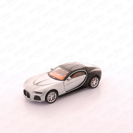 Модель авто Lanson Toys Bugatti Atlantic серо-черная с оранжевыми сиденьями 1:24 19см с 6лет - фото 360