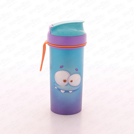 Стакан Пластишка с петлей с монстриком голубой 400мл - фото 360