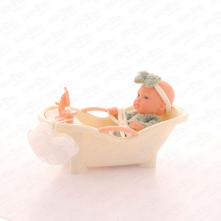 Пупс Lanson Toys в халате с аксессуарами для купания и ванной 22см - фото 360
