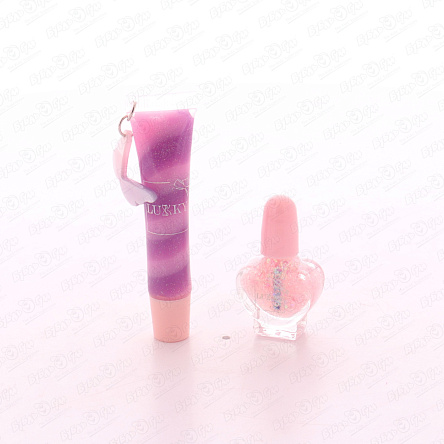 Набор косметики LUKKY блеск для губ и лак для ногтей розовый - фото 360