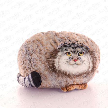 Игрушка мягкая Манул фотопечать текстиль 40см  - фото 360