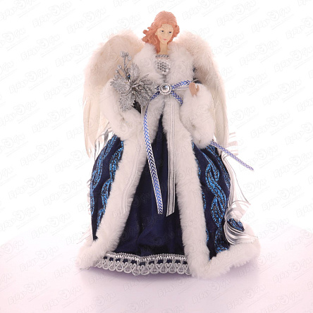 Фигурка декоративная Ангел в синем наряде текстиль 40см - фото 360