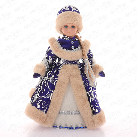 Фигурка декоративная Снегурочка в синем наряде текстиль 40см - фото 360
