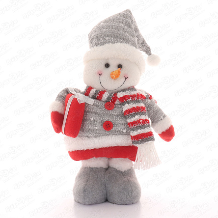 Фигура декоративная Снеговик телескопическая красный текстиль  54-70см - фото 360 Фигура декоративная Снеговик телескопическая красный текстиль  54-70см - фото 360