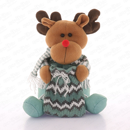 Фигура декоративная Олень зеленый текстиль 32см - фото 360