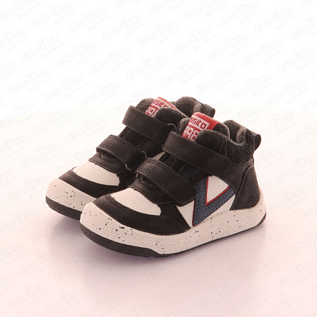 Ботинки Pasito утепленные на липучке черно-белые - фото 360