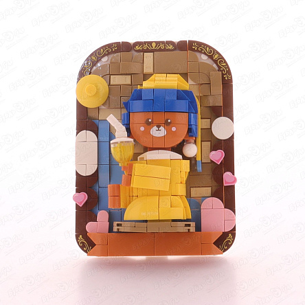 Конструктор Lanson Toys в виде рамки Медведь с чаем с 6лет  - фото 360