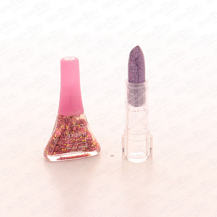 Набор Lukky лак с блестками и помада с блёстками в ассортименте - фото 360